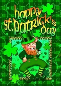 Happy Leprechaun Garden Flag