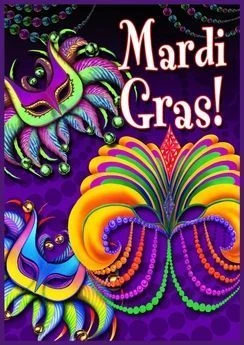 Happy Mardi Gras Garden Flag