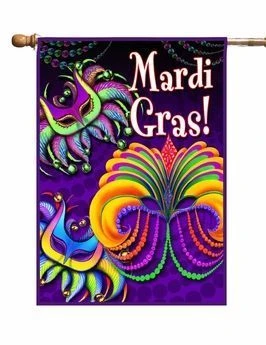 Happy Mardi Gras Garden Flag - Image 2