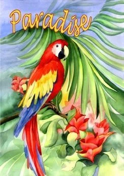 Macaw Paradise Garden Flag