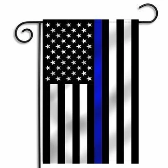 Thin Blue Line US Garden Flag