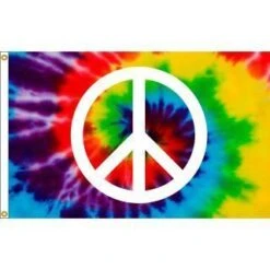 Tie Dye Peace Sign Flag