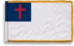 3' X 5' Indoor Christian Flag - Fringed Or Unfringed