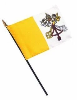 Handheld Papal Flags - 4 In X 6 In - Pack Of 12