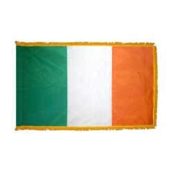Indoor/Parade Nylon Ireland Flag With Fringe - 3 Ft X 5 Ft