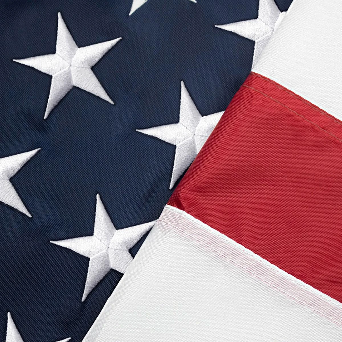 Nylon American Flag (3x5 Foot) Embroidered Stars & Sewn Stripes - Image 3
