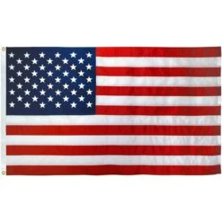 Polyester American Flag (3x5 Foot) Embroidered Stars & Sewn Stripes