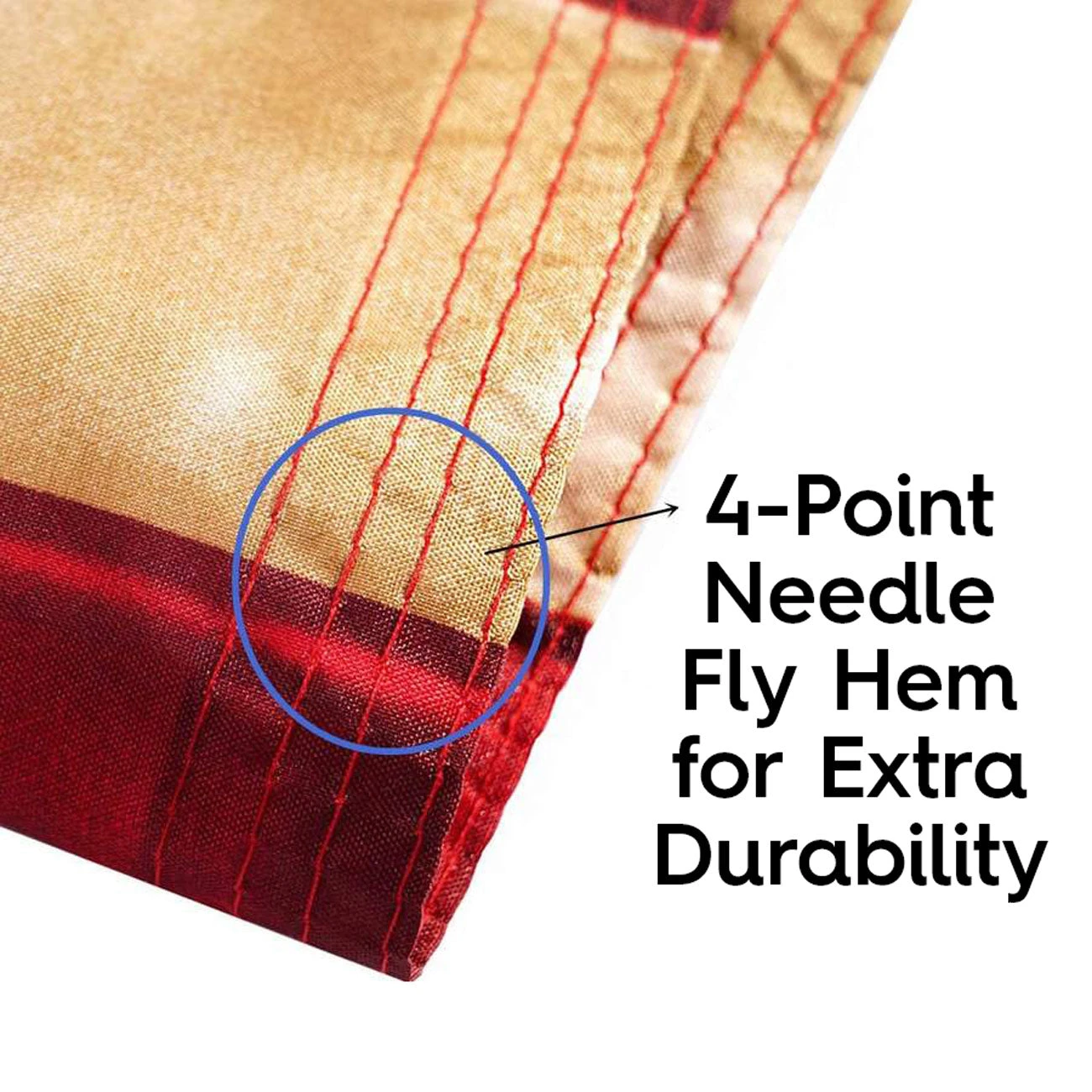 Tea Stained American Flag (3x5 Foot) Embroidered Stars & Sewn Stripes - Image 5