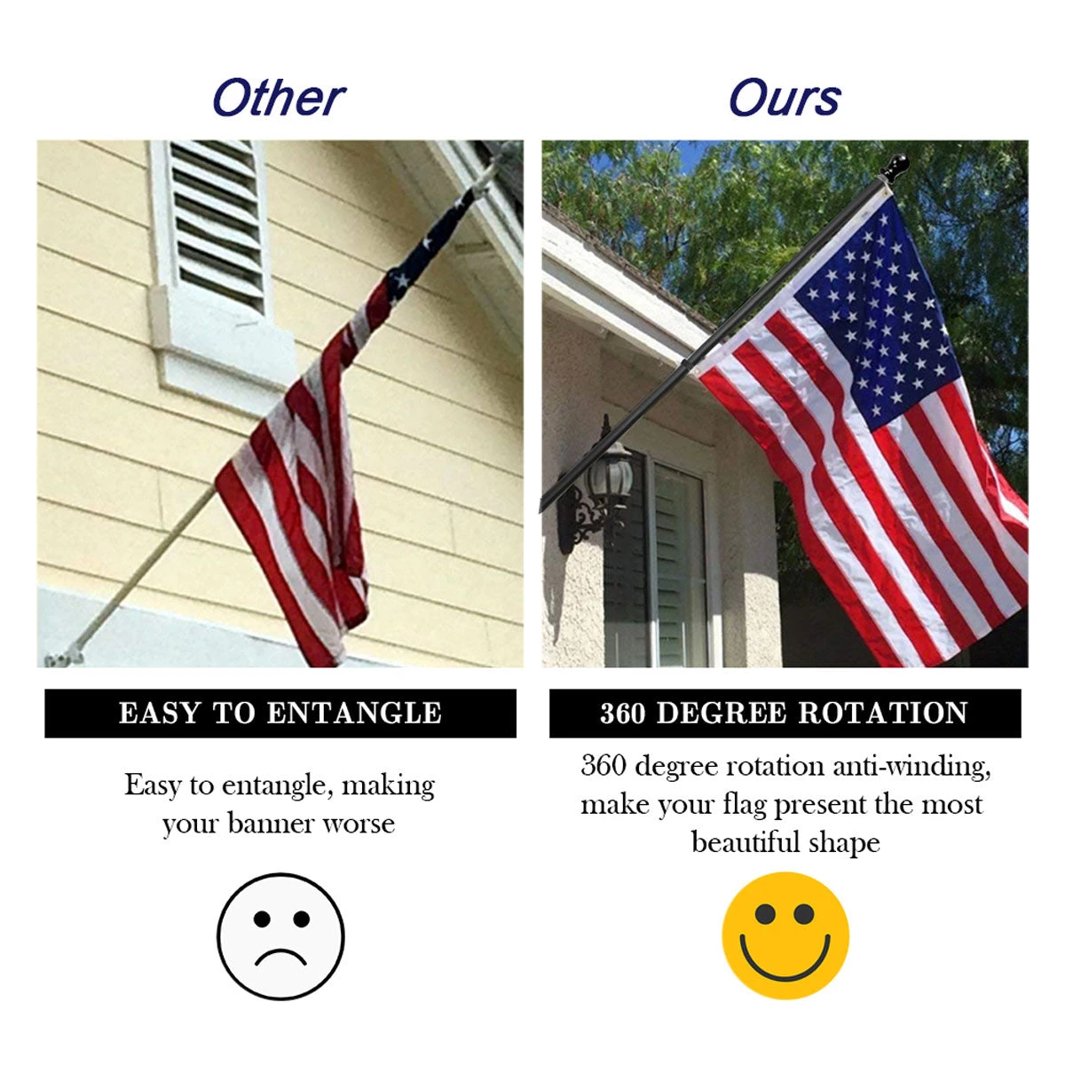 PATRIOT™ Flag Pole And ROGUE™ Bracket Kit - Vivid White (6ft, 1" Diameter) - Image 7