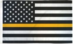 Lightweight Printed Thin Gold Line US Flag